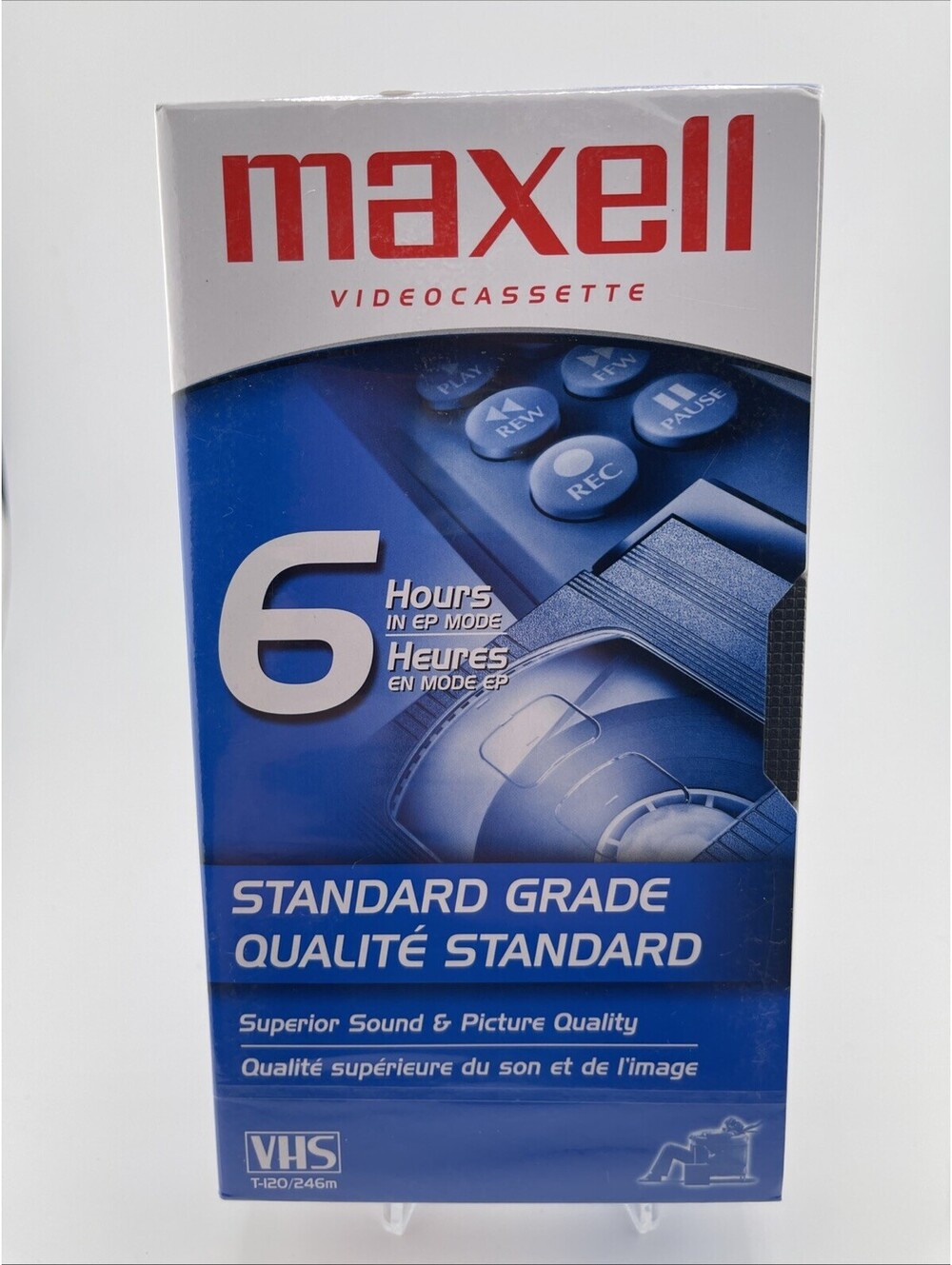 Maxell T-120 Blank VHS Tape Standard Grade 6 Hour EP Mode Sealed
